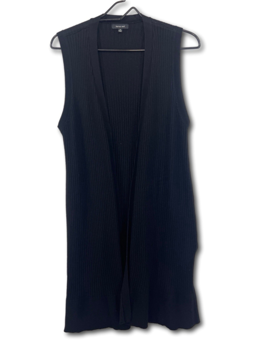 Verve Ami Sweater Vest Women’s Size Medium Black Duster Layers